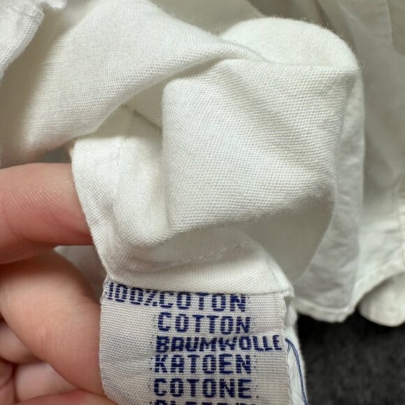 JacJac Vintage Womens Embroidered Cottage Button Up Shirt Size L? White Cotton - Picture 11 of 15